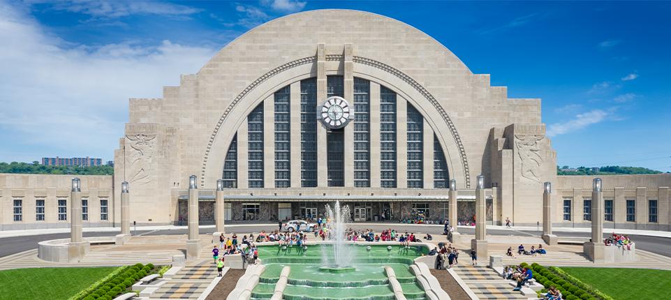 Image of the exterior of Union Terminal on a sunny day